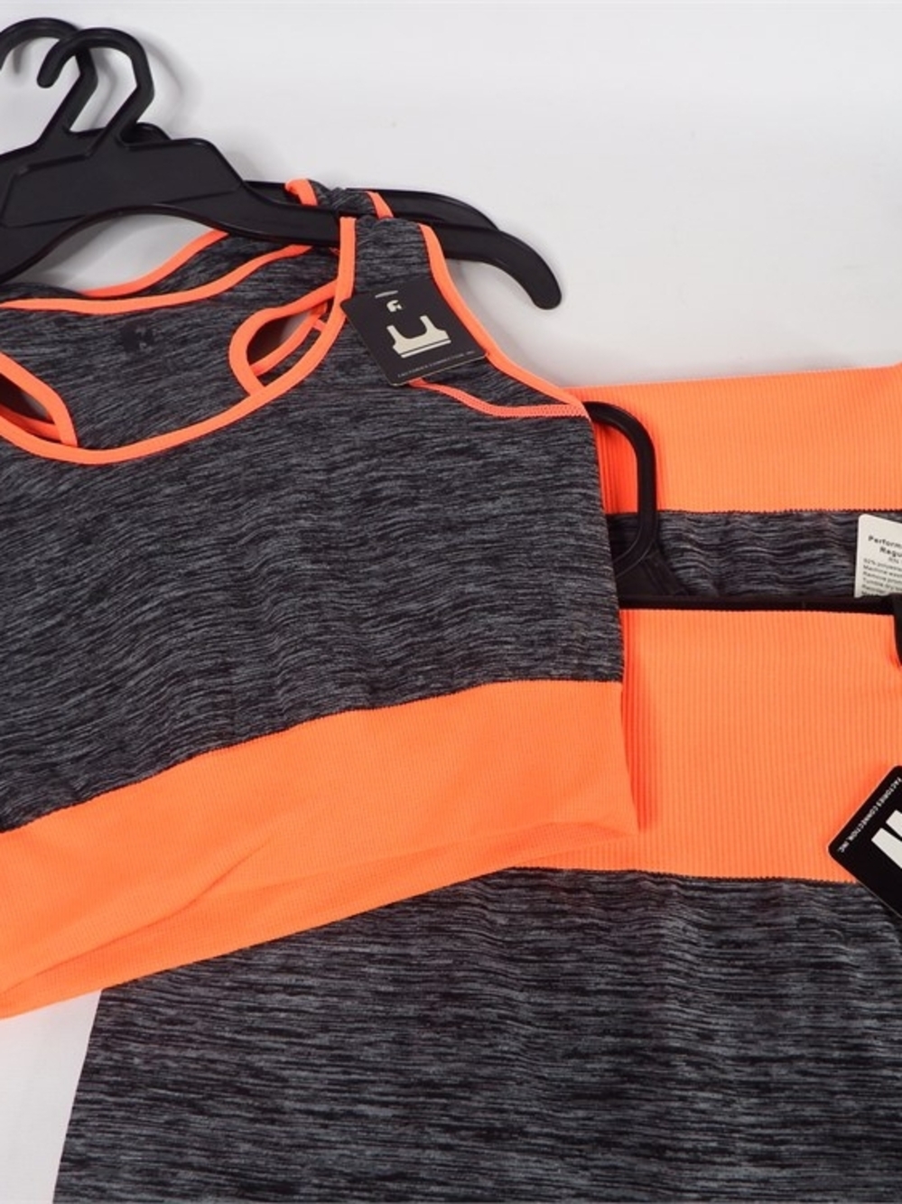 Neon Yellow & Charcoal Heather Women's Active Crop Top and Capri Set - Picture 5 of 8